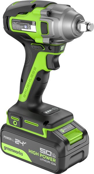 Аккумуляторный гайковерт Greenworks GD24IW400 бесщеточный 24V / 3802907CUG- фото4, картинка4 Аккумуляторный гайковерт Greenworks GD24IW400 бесщеточный 24V / 3802907CUG- фото4