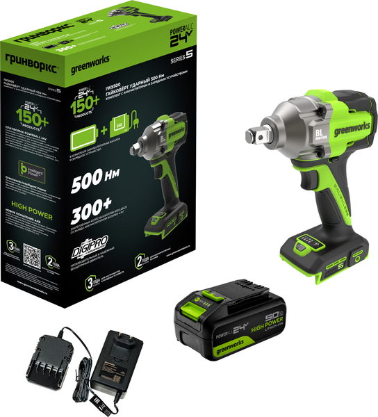 Аккумуляторный гайковерт Greenworks IW5500 / 3805007CUG- фото2, картинка2 Аккумуляторный гайковерт Greenworks IW5500 / 3805007CUG- фото2