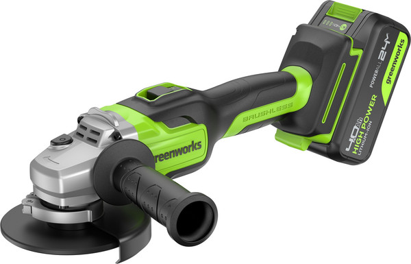 Угловая шлифовальная машина Greenworks GD24AG бесщеточная 24V / 3200207CUB- фото