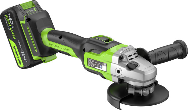 Угловая шлифовальная машина Greenworks GD24AG бесщеточная 24V / 3200207CUB- фото6
