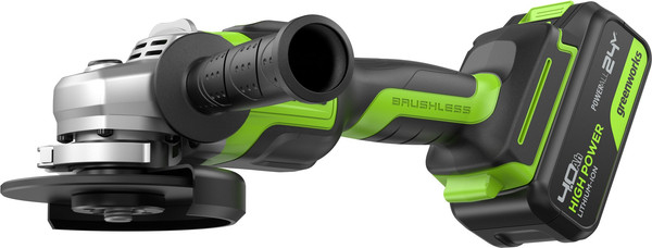 Угловая шлифовальная машина Greenworks GD24AG бесщеточная 24V / 3200207CUB- фото7
