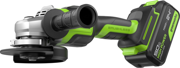 Угловая шлифовальная машина Greenworks GD24AG бесщеточная 24V / 3200207CUG- фото4
