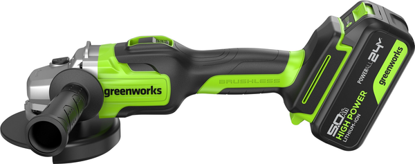 Угловая шлифовальная машина Greenworks GD24AG бесщеточная 24V / 3200207CUG- фото5