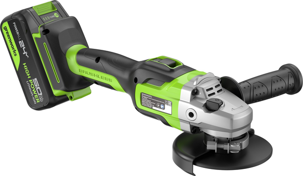 Угловая шлифовальная машина Greenworks GD24AG бесщеточная 24V / 3200207CUG- фото7