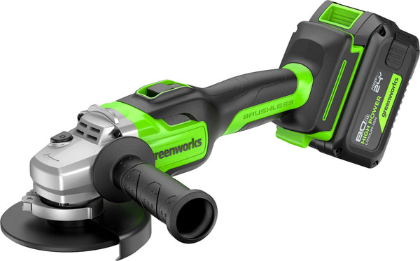 Угловая шлифовальная машина Greenworks GD24AG бесщеточная 24V / 3200207CUH- фото
