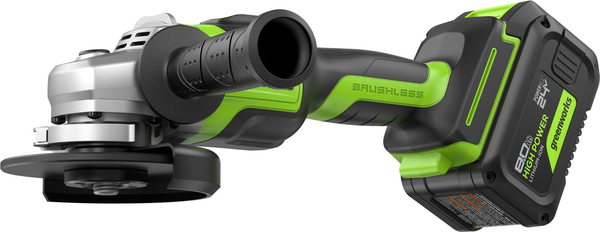 Угловая шлифовальная машина Greenworks GD24AG бесщеточная 24V / 3200207CUH- фото5
