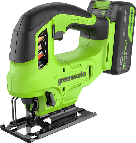 Электролобзик Greenworks GD24JS90 бесщеточный 24V / 3601707CUB- фото