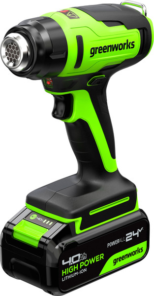Строительный фен Greenworks G24HG 24V 550°С / 3400207CUB- фото, картинка Строительный фен Greenworks G24HG 24V 550°С / 3400207CUB- фото