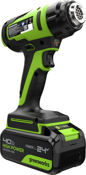 Строительный фен Greenworks G24HG 24V 550°С / 3400207CUB- фото8, картинка8 Строительный фен Greenworks G24HG 24V 550°С / 3400207CUB- фото8