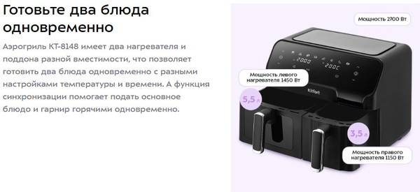 Аэрогриль Kitfort КТ-8148- фото5