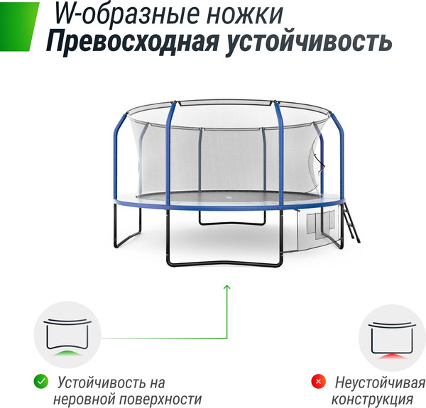 Батут UNIX Line Supreme Game 14ft / trusug14bl (синий)- фото8