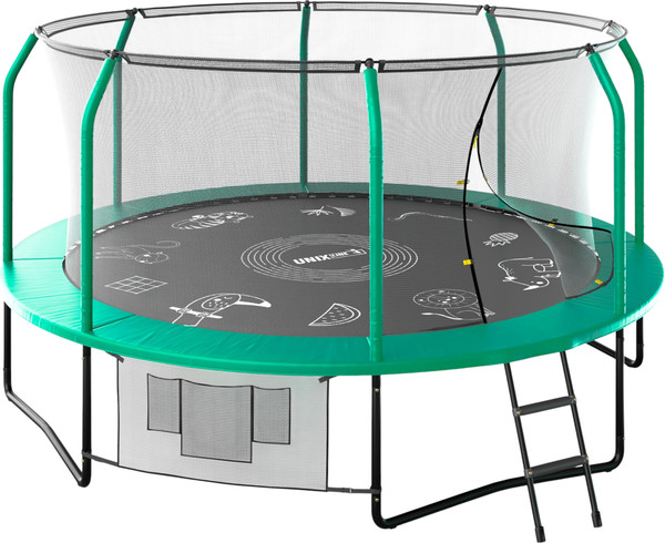 Батут UNIX Line Supreme Game 14ft / trusug14gr (зеленый)- фото