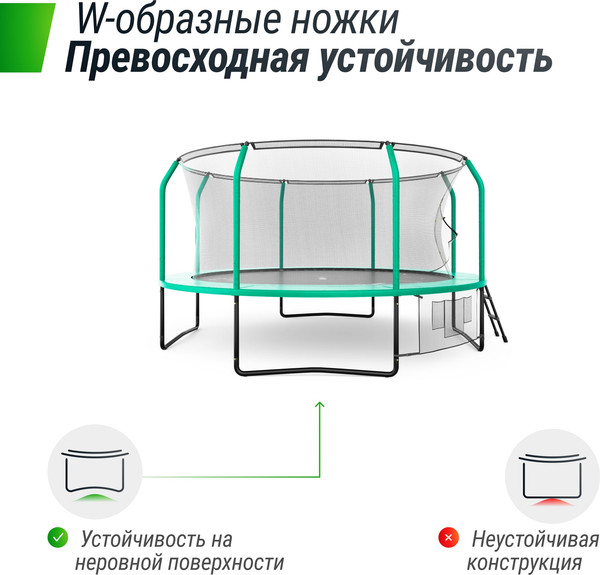 Батут UNIX Line Supreme Game 14ft / trusug14gr (зеленый)- фото8