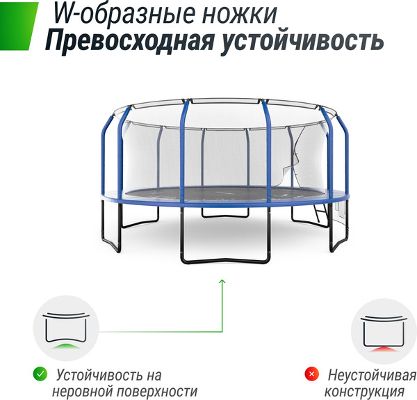 Батут UNIX Line Supreme Game 16ft / trusug16bl (синий)- фото8