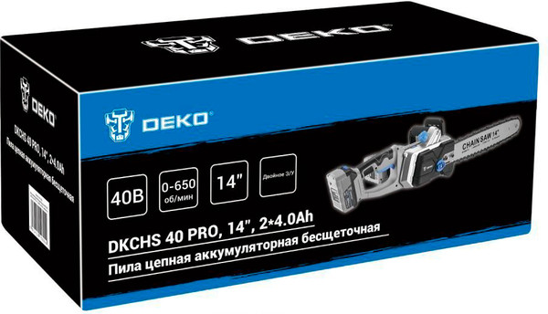 Пила цепная аккумуляторная Deko DKCHS 40 Pro / 081-2002- фото4