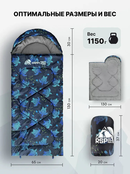 Спальный мешок RSP Outdoor Happy 350 / SBC-HAP-350-PRTURT-R- фото3