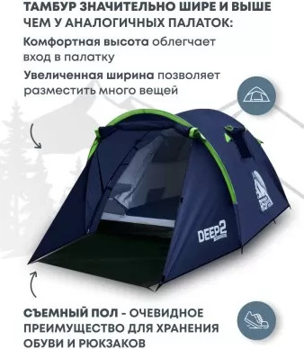 Палатка RSP Outdoor Deep 2 / T-DE-2-B- фото7