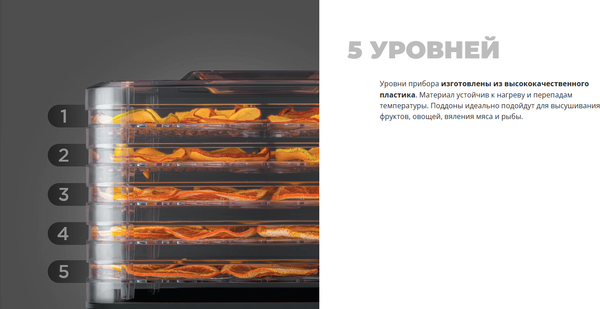 Сушилка для овощей и фруктов Redmond FD1106- фото8, картинка8 Сушилка для овощей и фруктов Redmond FD1106- фото8
