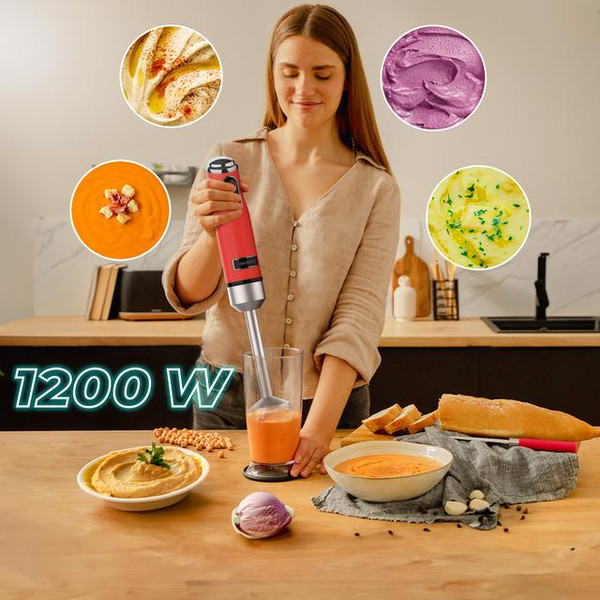 Блендер погружной Cecotec Power RetroRed 1200MAX / 3939- фото5, картинка5 Блендер погружной Cecotec Power RetroRed 1200MAX / 3939- фото5