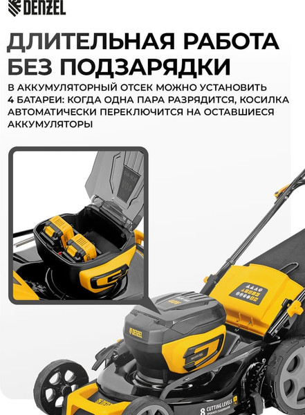 Газонокосилка аккумуляторная Denzel DLM-460 / 58911- фото8