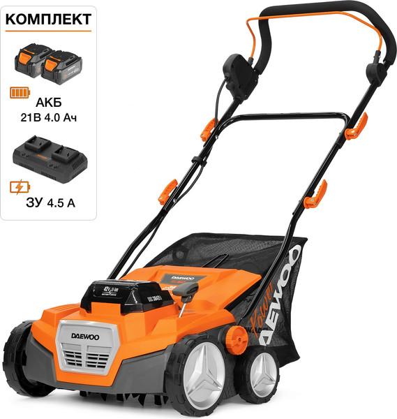Аэратор-скарификатор для газона аккумуляторный Daewoo Power DSC 3842Li SET- фото2, картинка2 Аэратор-скарификатор для газона аккумуляторный Daewoo Power DSC 3842Li SET- фото2