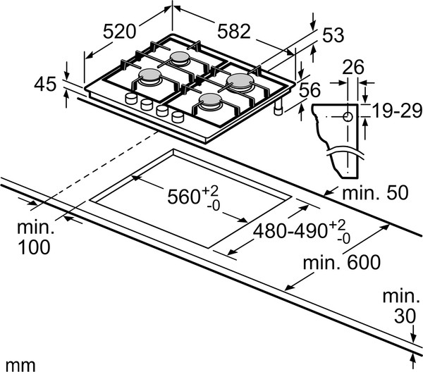Газовая варочная панель Bosch PCP6A5I90- фото6