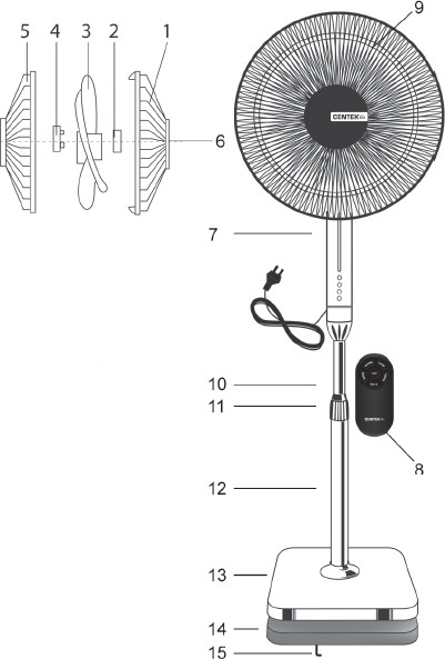 Вентилятор Centek CT-5023 (белый)- фото4