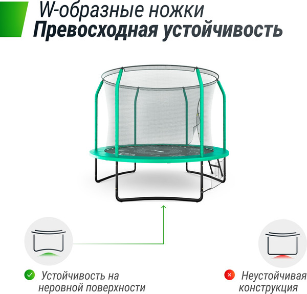 Батут UNIX Line Supreme Game 8ft / trusug8gr (зеленый)- фото8