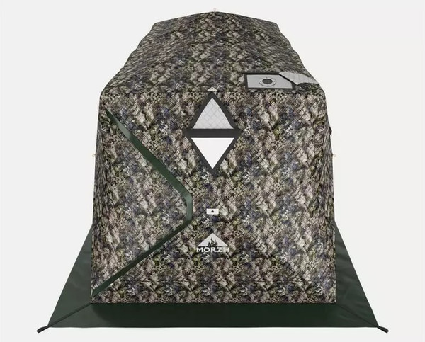 Палатка-баня MORZH Куб дубль с полом, печью и баком для воды (камуфляж)- фото10