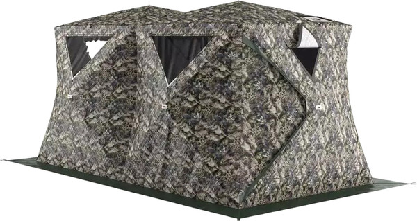 Палатка-баня MORZH Куб дубль с полом, печью и баком для воды (камуфляж)- фото7