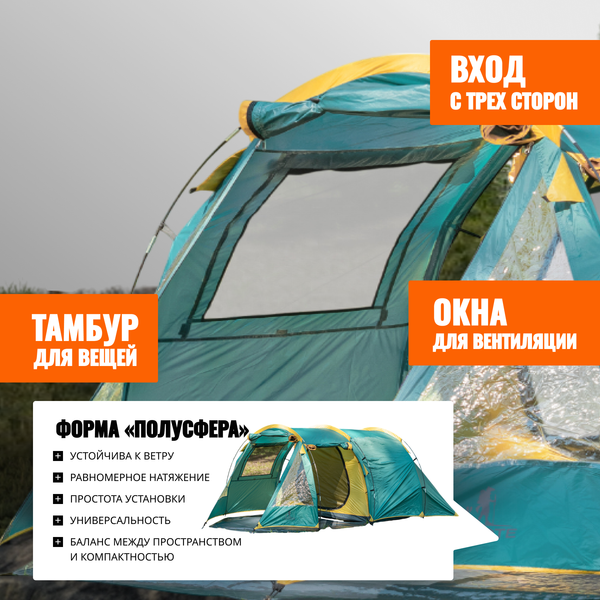 Палатка Coyote Dakota / CL-A08-Green с обогревателем газовым  ZT-202-D (черный)- фото5