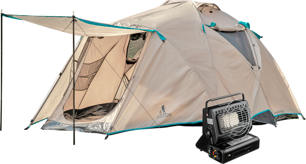 Палатка Coyote Montana-4 / CL-B01-S-4P-Sand с обогревателем газовым ZT-202-D (черный)- фото