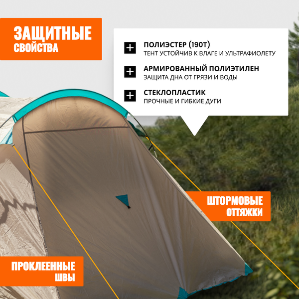 Палатка Coyote Dakota / CL-A08-Sand с обогревателем газовым ZT-202-D (черный)- фото4