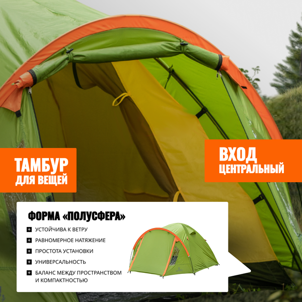 Палатка Coyote Oboluse-5 / CL-A23-5P (черный,  с обогревателем газовым ZT-202-D)- фото5