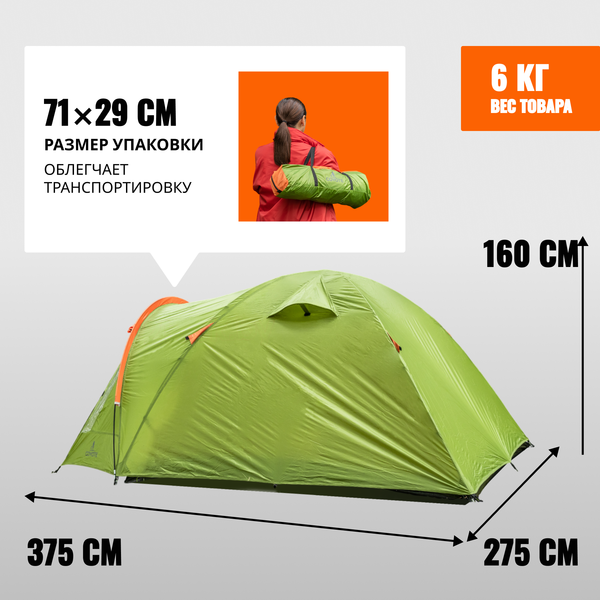 Палатка Coyote Oboluse-5 / CL-A23-5P (черный,  с обогревателем газовым ZT-202-D)- фото6