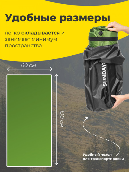 Туристический коврик Sundays Самонадувающийся ZC-SIM001-2- фото4