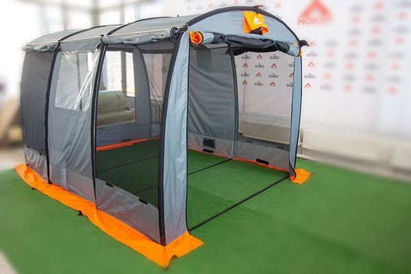 Палатка-баня MORZH Shelter (серо-оранжевый)- фото8