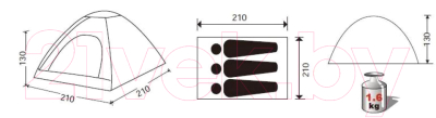 Палатка KingCamp Modena 3 / KT3037 (зеленый)- фото2