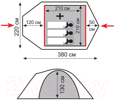 Палатка Tramp Lite Camp 3 / TLT-007- фото2