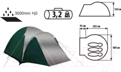 Палатка Acamper Acco 3-местная (синий)- фото4