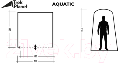 Палатка для душа и туалета Trek Planet Aquatic / 70294 (серый/темно-серый)- фото6