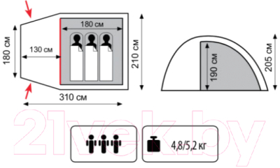 Палатка Totem Apache 3 V2 / TTT-023- фото2