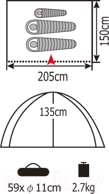 Палатка Coyote Vortex-3 / CL-S10-3P- фото4