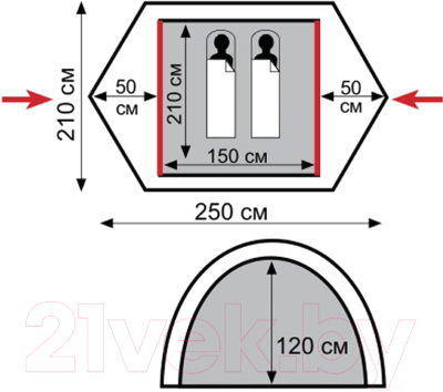 Палатка Tramp Scout 2 V2 / TRT-55- фото2