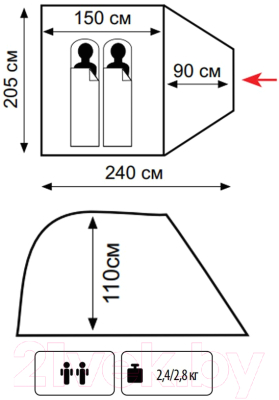 Палатка Tramp Lite Fly 2 / TLT-041- фото2