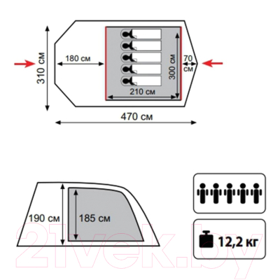 Палатка Tramp Baltic Wave 5 V2 / TRT-79- фото2