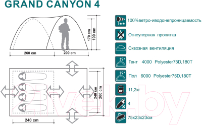 Палатка Canadian Camper Grand Canyon 4 (Royal)- фото2