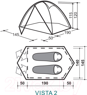 Палатка Canadian Camper Vista 2 Al (Forest)- фото2