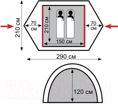 Палатка Tramp Nishe 2 V2 / TRT-53- фото2