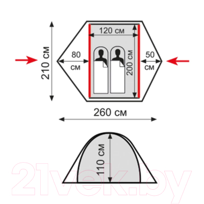 Палатка Tramp Ranger 2 V2 2022 / TRT-099- фото2